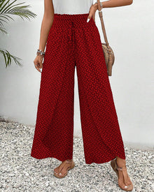 Lizzy | Hose mit weitem Bein und Geometrie-Druck – Rot