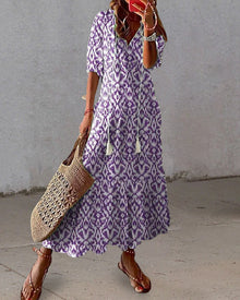 Elise™ | Boho-Kleid mit Bauchbedeckung – Lila
