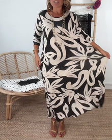 Ysabel - Abstraktes Muse Kleid – Schwarz