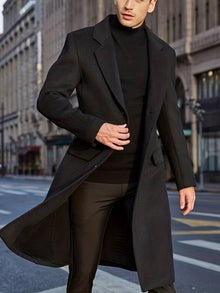 Stilvolle Retro Trench Winterjacke Für Herren | Ideal für Winter – Schwarz
