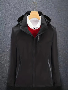 Irina | Damen Winddichte Winterjacke mit Kapuze – Schwarz