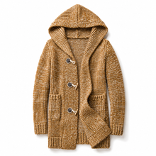 Lyndan – Langer Cardigan MIT Kapuze Und Knebelknöpfen – Braun