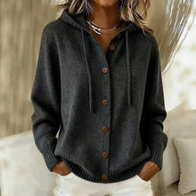 Giliza – Kapuzen-Strickjacke Mit Knöpfen – Schwarz