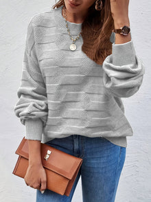 Annastina - Lässiger Langarm Pullover Mit Rundhalsausschnitt – Grau