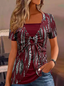 Nairy - Lässiges Bedrucktes T-shirt – Burgund