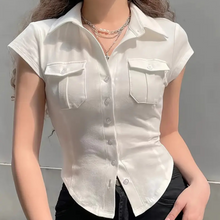Annika - Einfache Weiße Bluse Damen Basis Kleiderschrank – weiß