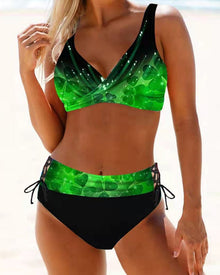 Eliana | Bunter und eleganter Bikini – Grün