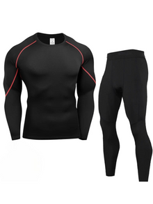 Zortex | Atmungsaktive Thermounterwäschen-Set für Herren – Schwarz-Rot