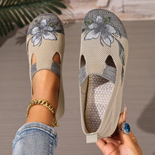 Schicke bestickte atmungsaktive Damenschuhe – Grau