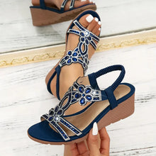 Kirelda - Elegante Keilsandaletten – Marineblau
