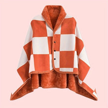 Erlissa - Winter Karo Schal im Deckenstil – Orange