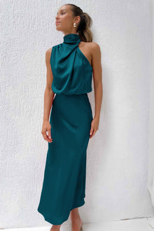 LARA | KLEID – Petroleum blau