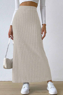 Ilven - Elegant Vielseitig Komfortabel. – Der gestrickte Rock mit Schlitz – Beige