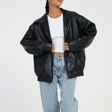 Kerstin | Damen Oversized Zip-Up Jacke im modernen Stil – Schwarz