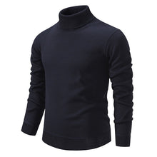 Jaxson - Rollkragenpullover aus Samt in schmaler Passform – Marineblau