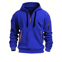 Kapuzenpulli mit mehreren Taschen für Männer – Blau