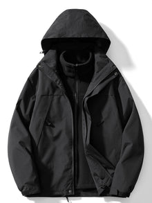Damen Casual 3-in-1 Fleece Wintermantel mit Kapuze für Damen | Ideal für den Winter – Weiß