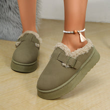 Damen Winterclogs mit Schnalle und Fellfutter - Sabine – Grün