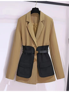 Eleganter Trenchcoat in Uni-Farbe mit Schrägtaschen für Damen | Für den eleganten Auftritt – Khaki