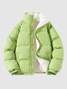 Damen Fleecegefütterte Isolierte Daunenjacke – Grün