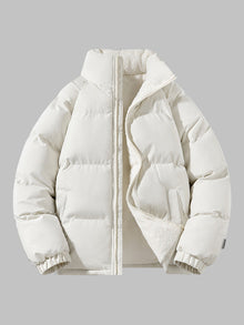 Damen Fleecegefütterte Isolierte Daunenjacke – Weiss