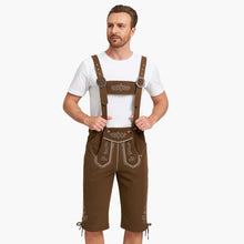 Lederhose mit Hosenträgern für Herren - Oktoberfest 2025 – Dunkelbraun