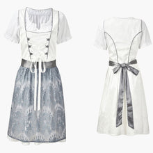 Dirndl Trachten kleid für Damen - Oktoberfest 2025 – Weiß/Hellblau