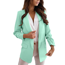 Damen Lange Leicht Blazer | Formell – Mintgrün