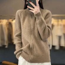 Julia | Damen Klassische Strickjacke mit Langarm – Braun