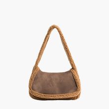 Schultertasche mit Teddy-Futter | Weicher Griff | Trendig und Kuschelig – Braun