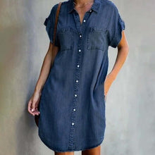 Xenia | Weiche Denim-Kleid – Dunkelgrau