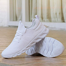 Magdalena | Damen Strick-Walking-Sneaker mit Schnürung – Weiß