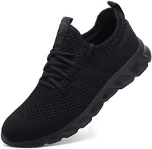 Magdalena | Damen Strick-Walking-Sneaker mit Schnürung – Schwarz