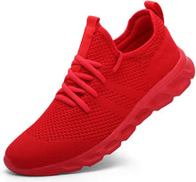 Magdalena | Damen Strick-Walking-Sneaker mit Schnürung – Rot