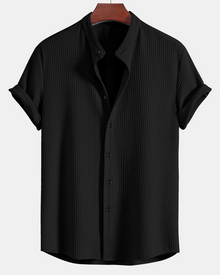 Herren Stilvolles Polo Shirt | Eleganter Stehkragen – Schwarz