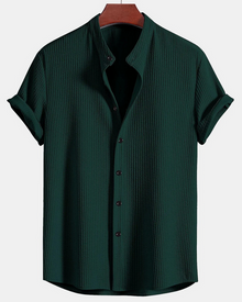 Herren Stilvolles Polo Shirt | Eleganter Stehkragen – Dunkelgrün