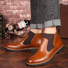 Herren-Stiefeletten aus Leder im Brogue-Stil - Levan – Braun