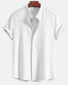 Herren Stilvolles Polo Shirt | Eleganter Stehkragen – Weiß