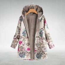 Gemütliche Patchwork-Kapuzenjacke für Frauen – Weiß
