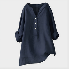 Fenella - Tunikabluse mit Knopfleiste – Marineblau