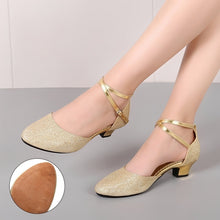 Carrie - Glänzende Damensandalen – Gold / Grobe Sohlen