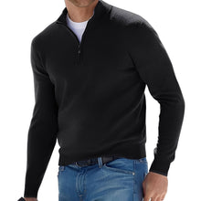 Nash - Freizeitpullover mit halbem Reißverschluss – Schwarz