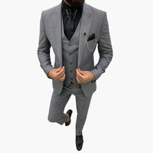 Slim Fit Anzug Set - Herrenanzug 3-teilig für Abendmode – Hellgrau