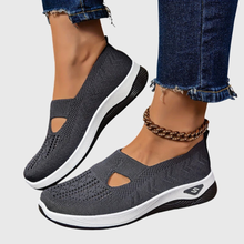 Frieda | Damen Atmungsaktive Slip-On Strick Sneakers – Grau