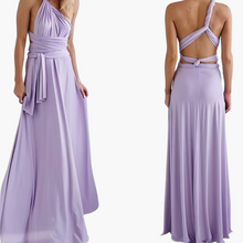 Abendkleid mit V-Ausschnitt - Damen Stil für Gala-Nächte – Lila