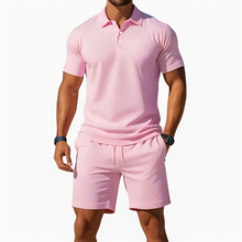 Aldrin - Trendiges Polo- und Short-Set für Männer – Rosa