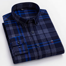 Nikolas - Elegantes Herrenshirt mit Karomuster – Marineblau