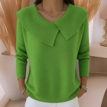 Yamina - Gemütlicher Pullover Mit Kragen – Hellgrün