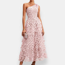 Suniya – Ein Schulter Midi Kleid – Rosa