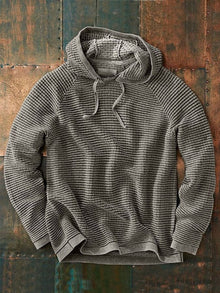 Matthias™ | Strick Hoodie – Grau